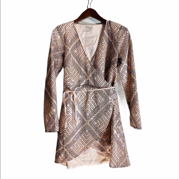 LAYERED WITH LOVE*Sequined Nude Dress***Small $295 - Picture 2 of 8